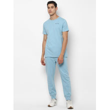 Forever 21 Blue Solid Crew Neck Tee & Pant Set