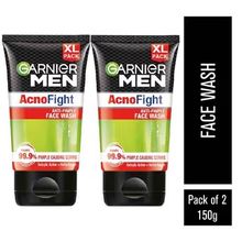 Garnier Men Acno Fight Anti Pimple Face Wash with Salicylic Acid, 150g each (Set of 2)