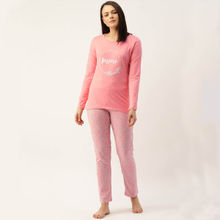 mackly Women Printed Night Suit - Pink