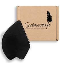 Getmecraft Black Obsidian Leaf Shape Gua Sha Facial Massage ...