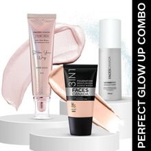 Faces Canada GlowLock Trio Hydra Mini Foundation Rose Ivory + Makeup Fixer + Strobe Rose Gold