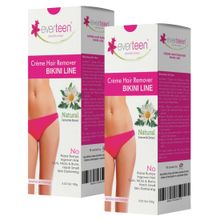 Everteen Bikini Line Hair Remover Creme Natural for Women - Pack of 2