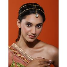 Ruby Raang Studio Gold Plated Kundan Mathapatti