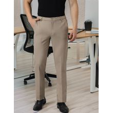 Subtract Flex Waist 4 Way Stretch Formal Trousers in Beige