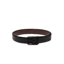 Teakwood Men Black & Brown Solid Reversible Leather Belt