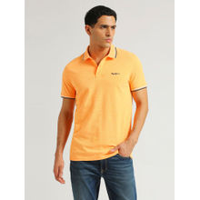 Pepe Jeans Booster Solid Logo Printed Slub Stretch Polo T-shirt