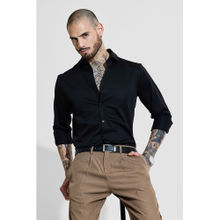 Snitch Black Solid Full Sleeves Slim Formal Shirt