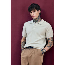 Snitch Bordeaux Beige Relaxed Fit Polo T-Shirt