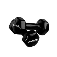 Strauss Vinyl Dumbbell Pair (Black)
