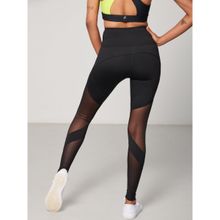 Strongr.Athleisure Women Black Mesh Sculpt Leggings