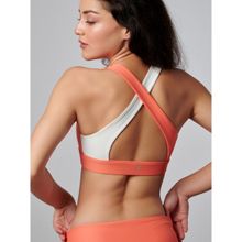 Strongr.Athleisure Women Criss-Cross Colorblocked Sports Bra