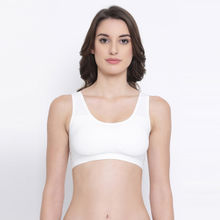 Clovia Low Impact Padded Sports Bra With Criss-cross Back In White White