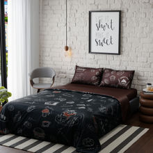 QuirkLoom Bakery Satin Printed King Comforter with 2 Pillow Covers