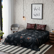 Quirk Loom Bakery Satin Printed King Bedsheet with 2 Pillow Covers