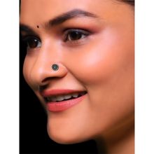 GIVA AVNI by Oxidised Silver Mandala Nose Pin for women