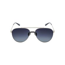 Opium Eyewear Men Silver Metal Sunglass with Polarised and UV Protected Lens