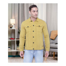 KUONS AVENUE Mens Green Casual Trucker Denim Jacket