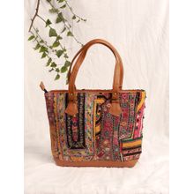 TJORI Bags Viscose Color Kutch Embroidery Tote Bag