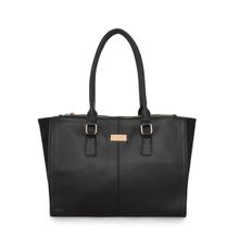 Pierre Cardin Womens Solid Pu Leather Tote Bag (M)