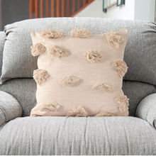 Sashaa World Tufted PomPom Delight Cushion Cover (18X18 Inches)