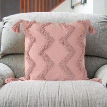 Sashaa World Chevron Tufted Cushion Cover with Tassels (18X18 Inches)