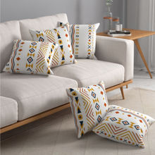 Urban Space Cotton Cushion Covers, Set Of 5, 16 Inch X 16 Inch - Boho Orange