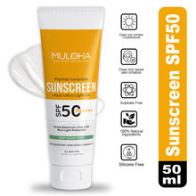 Muloha Dewy Gel Sunscreen SPF 50 PA ++++ With Ceramide, Niacinamide, Vitamin C & E & No White Cast