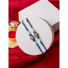PANASH Blue Evil Eye Blue Beaded Rakhi Gift Set