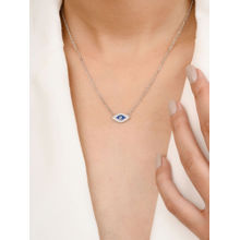 METALM Evil Eye Pendant Adjustable Necklace in 925 Silver - Stylish Protective Jewelry for Women