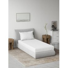 Ddecor Live Beautiful Solid Spectrum Flat 180TC Single Bedsheet With Pillow Cover- White