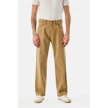 Snitch Khaki Washed Straight Casual Jeans for Men