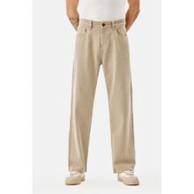 Snitch Beige Denim Straight Casual Jeans for Men