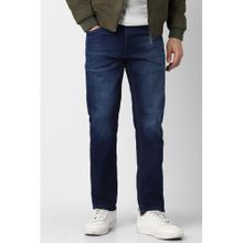 Peter England Men Navy Blue Light Wash Jeans