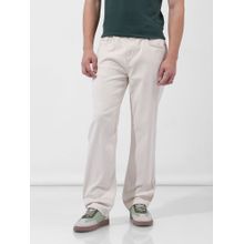The Indian Garage Co Men White Regular Fit Solid Mid-Rise Jeans