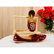 SassyHeer Maharani Red Embroidered Bridal Juttis