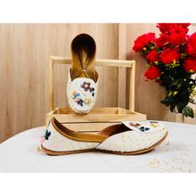 SassyHeer Weekend Vibes Off White Embellished Juttis