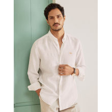 Andamen White Men Linen Button Down Slim Fit Shirt