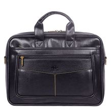 The Clownfish Faux Leather 15.6 Inch Laptop Messenger Bag - Black