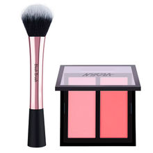 Nykaa Cosmetics Get Cheeky! Blush Duo Palette - Malibu Barbie & BlendPro Blush Makeup Brush