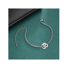 Salty Alpha Men Auspicious Om Silver Bracelet