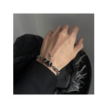 Salty Alpha Men Dapper Design Black Stone Bracelet