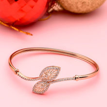 Zaveri Pearls Rose Gold Dazzling Cubic Zirconia Contemporary Kada Style Bracelet-ZPFK11913