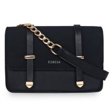 Esbeda Black Color Solid Pattern Crossbody Box Sling Bag For Women