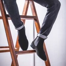 Saint G Black Suede Chelsea Boots