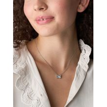 Fossil Sutton Silver Stainless Steel Butterfly Stone Necklace Set