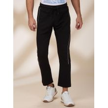 Black Regular Fit Track Pants For Men By Being Human Clothing