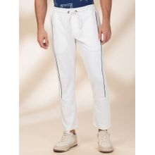 White Regular Fit Track Pants For Men By Being Human Clothing