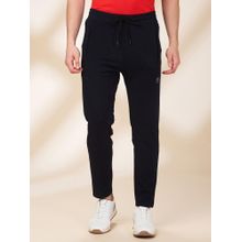 Being Human Men Solid Navy Blue Blended Trackpant