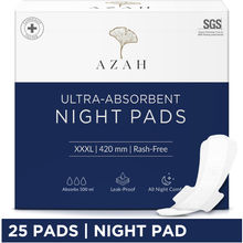 Azah XXXL Night Sanitary Pads For Women,, Extra Large Night Pads , 3x More Leakproof - Box of 25