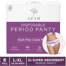 AZAH Period Panty Pad , 5X Super Absorbent Panties ,L-XL (33-35 inch) , Pack of 8
